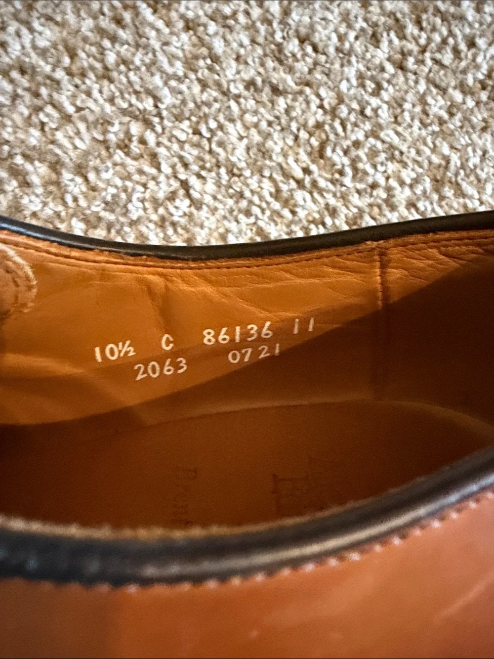 Allen Edmonds Walnut Leather Bond Street Cap Toe Oxfords 10.5